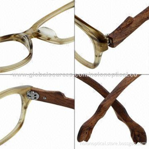 Acetate Optical Frames with Wooden Temple, OEM Orders Welcomed
